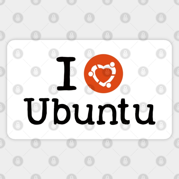 I love Ubuntu shirt Sticker by ibadishi